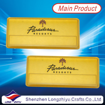 Magnetic Gold Plated Aluminum Name Tag with Enamel (LZY-2013000027)